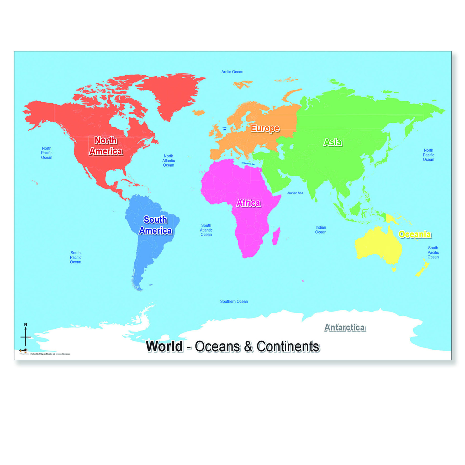 G1350713 Continents and Oceans Map GLS Educational Supplies